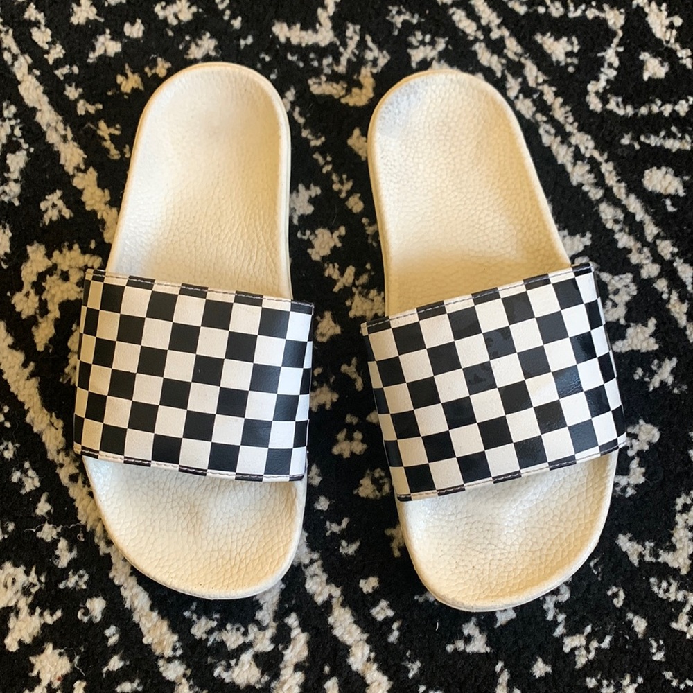 Vans Checkered Slides, Size Womens 8, Men’s 6.5